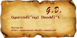 Gyurcsányi Deodát névjegykártya